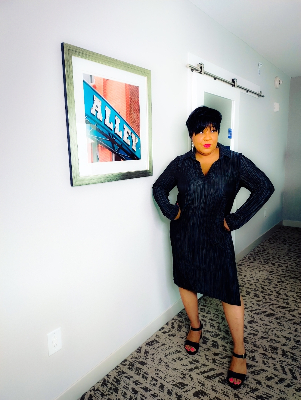 Janette Plus Black Long Sleeve Dress